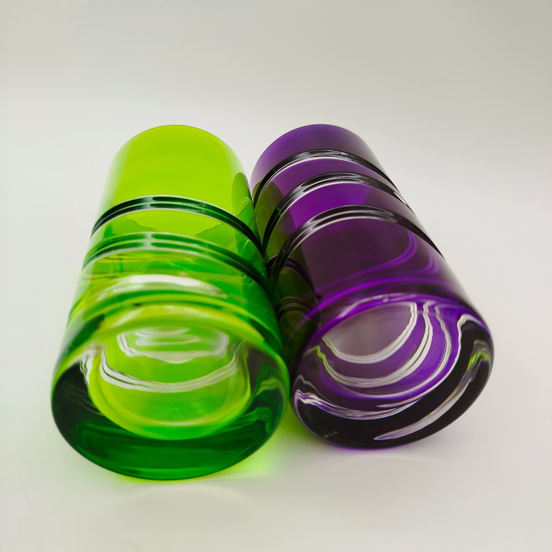 Пара стаканов, хрусталь, нацвет, резьба, Германия, 1970-1990 гг.