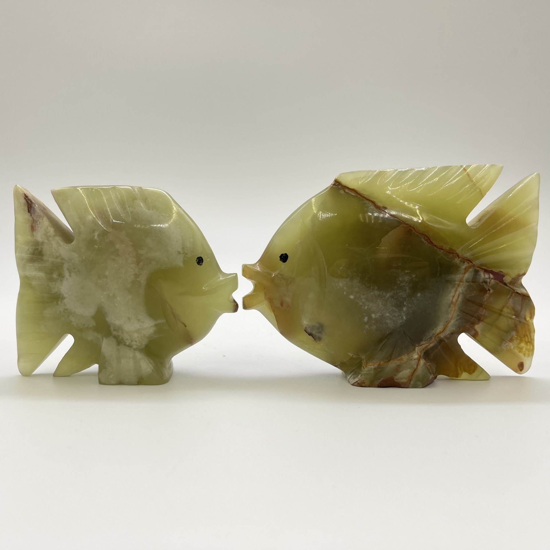Набор из 2-х статуэток "Рыбы", оникс, резьба, Азия, 1990-2010 гг.
