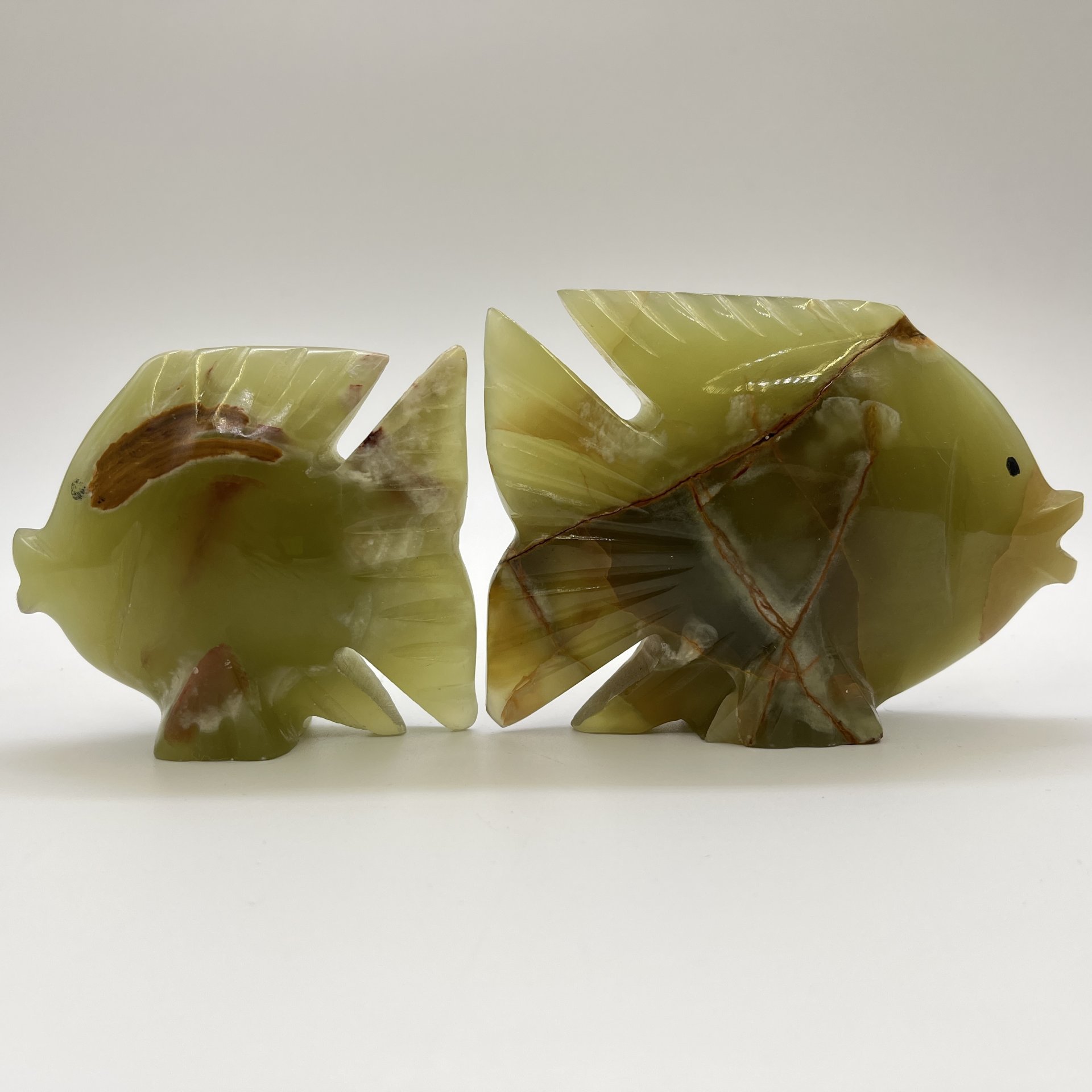 Набор из 2-х статуэток "Рыбы", оникс, резьба, Азия, 1990-2010 гг.