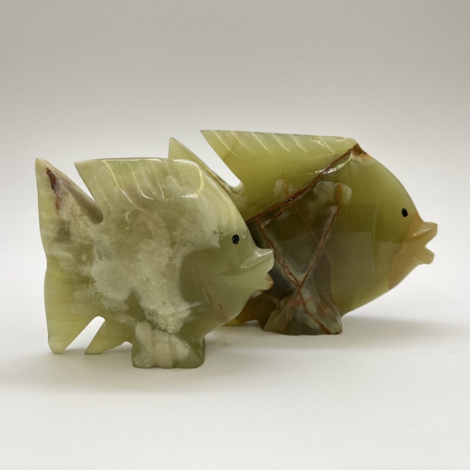 Набор из 2-х статуэток "Рыбы", оникс, резьба