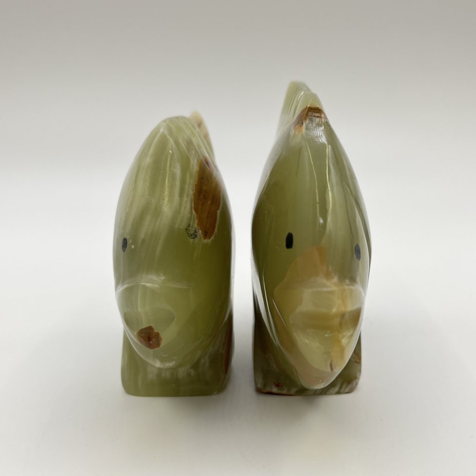 Набор из 2-х статуэток "Рыбы", оникс, резьба