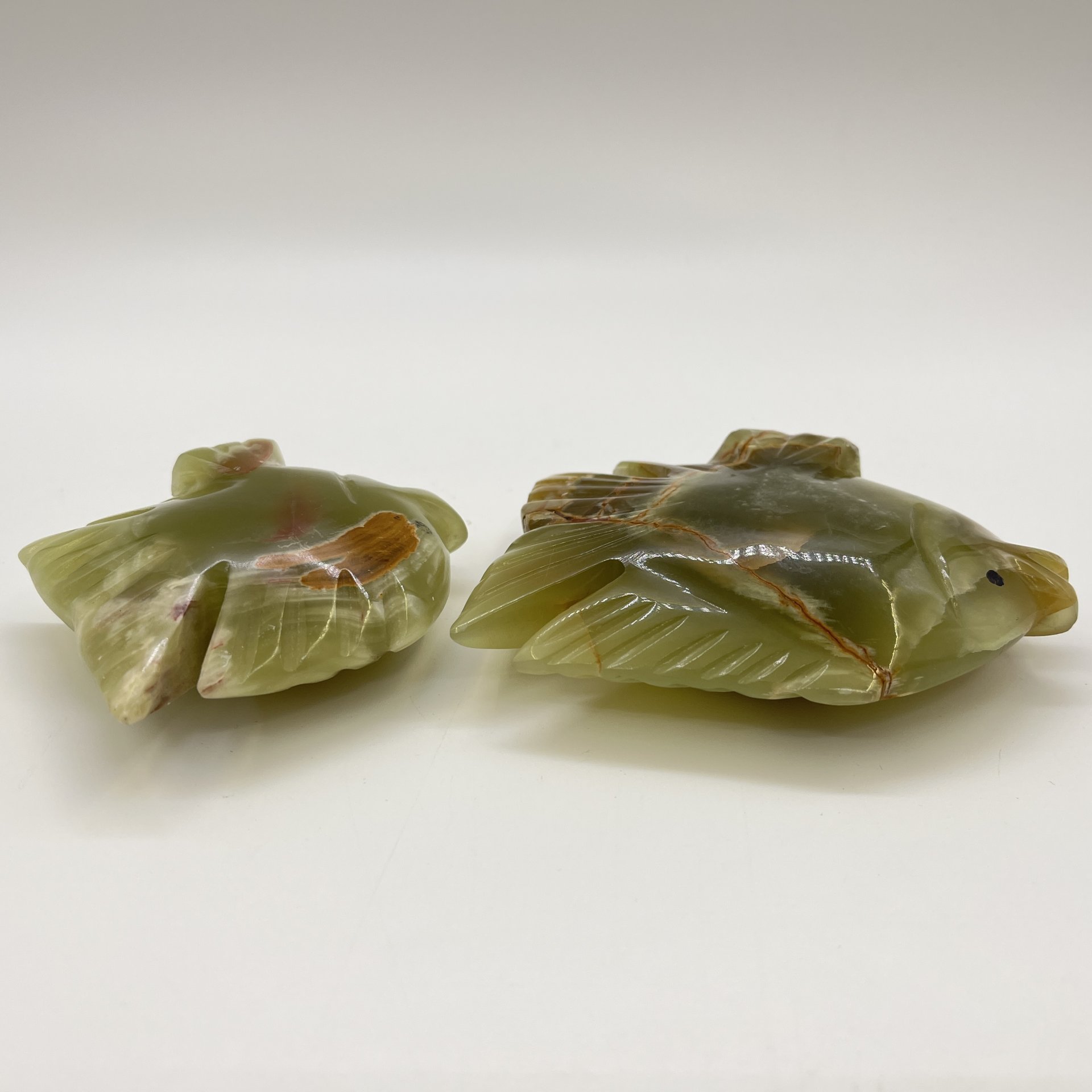Набор из 2-х статуэток "Рыбы", оникс, резьба, Азия, 1990-2010 гг.