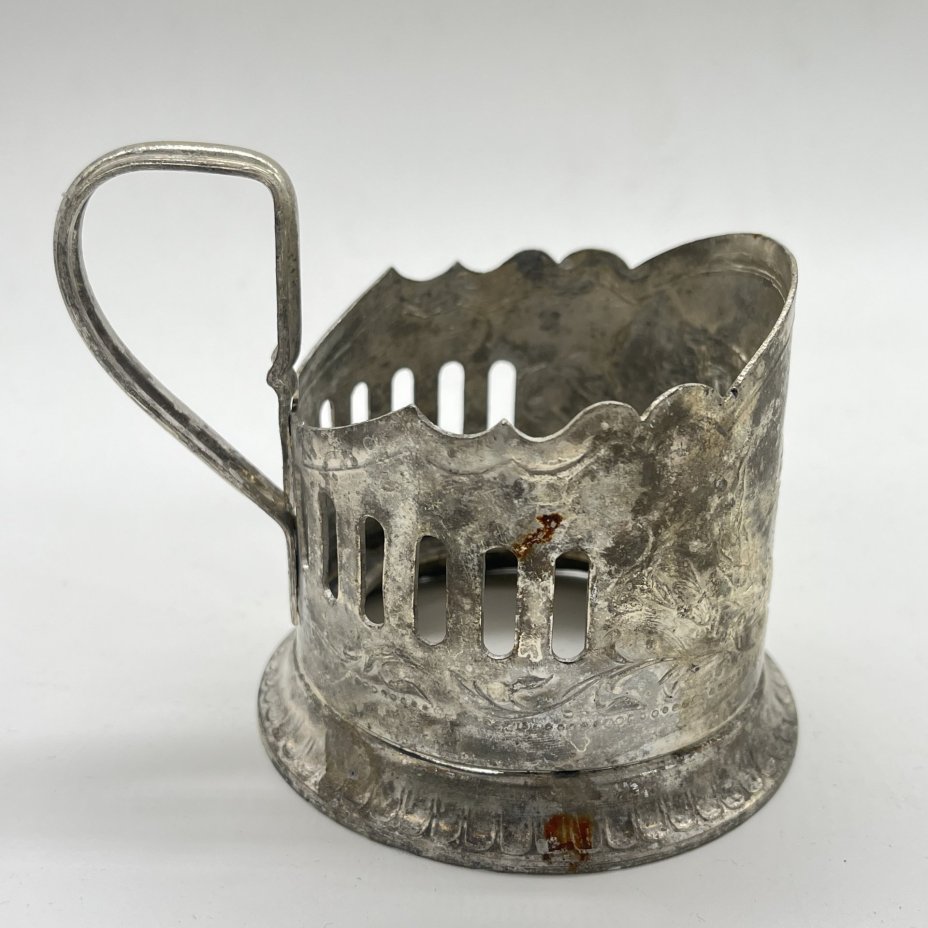 Подстаканник "Теплоход", мельхиор (медь-никель), Казаковский завод художественных изделий (КХИ), СССР, 1960-1980 гг.