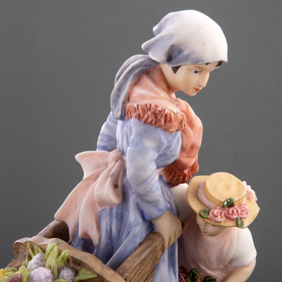 Статуэтка "Цветочная тележка", на деревянной подставке, Leonardo Collection