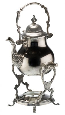 Бульотка антикварная, латунь с серебрением, Западная Европа, 1940-1950 гг.