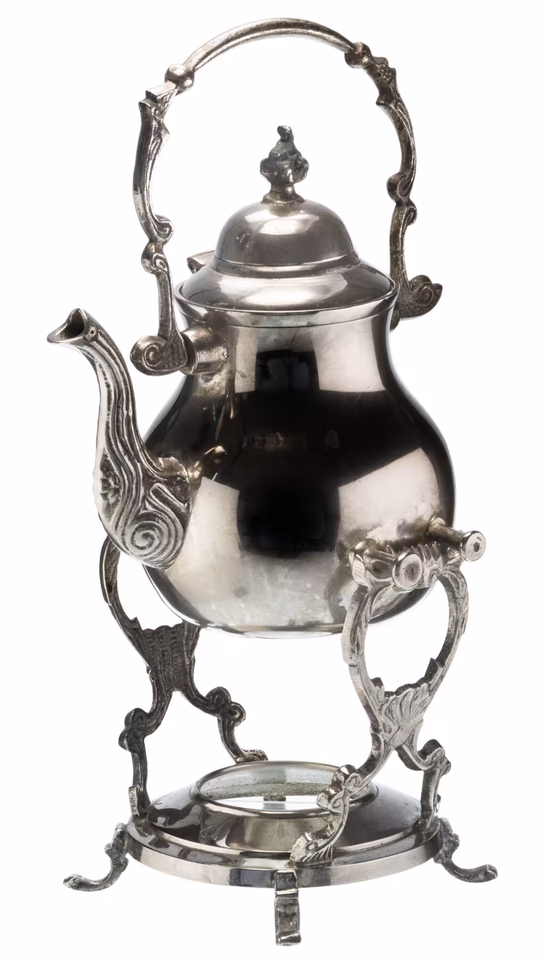 Бульотка антикварная, латунь с серебрением, Западная Европа, 1940-1950 гг.