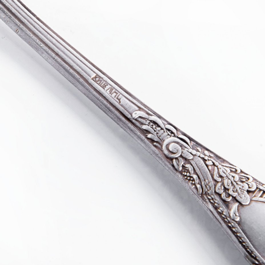 Икорная ложка "Ракушка", мельхиор, Завод им. Дзержинского, г. Киев, СССР, 1960-1980 гг.