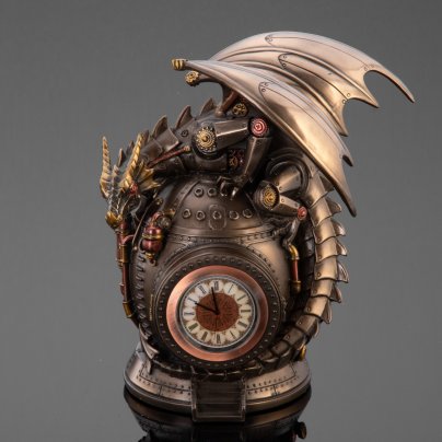 Часы настольные в стиле Стимпанк «Дракон» Veronese, полистоун, Тайвань, 2023 г.