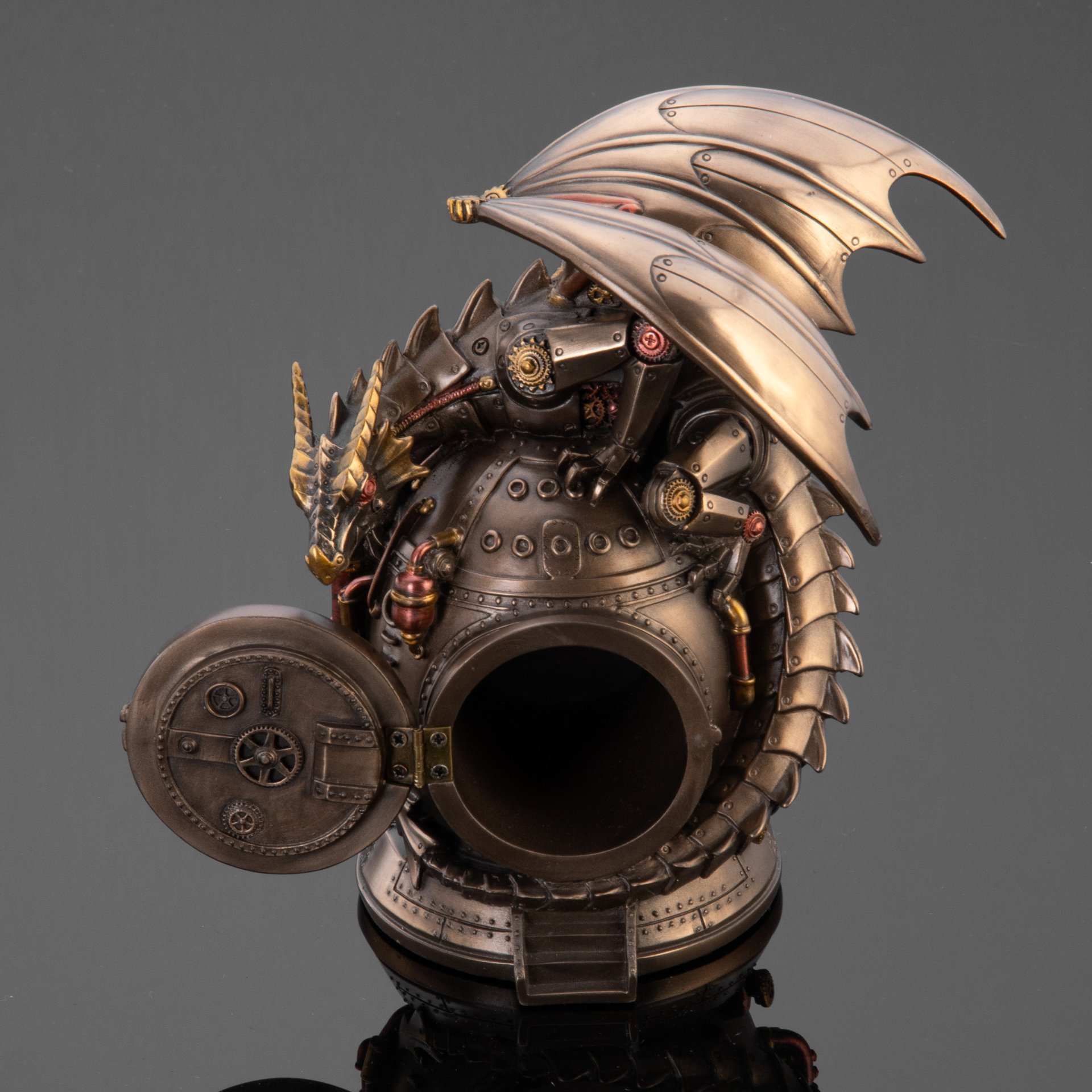 Часы настольные в стиле Стимпанк «Дракон» Veronese, полистоун, Тайвань, 2023 г.