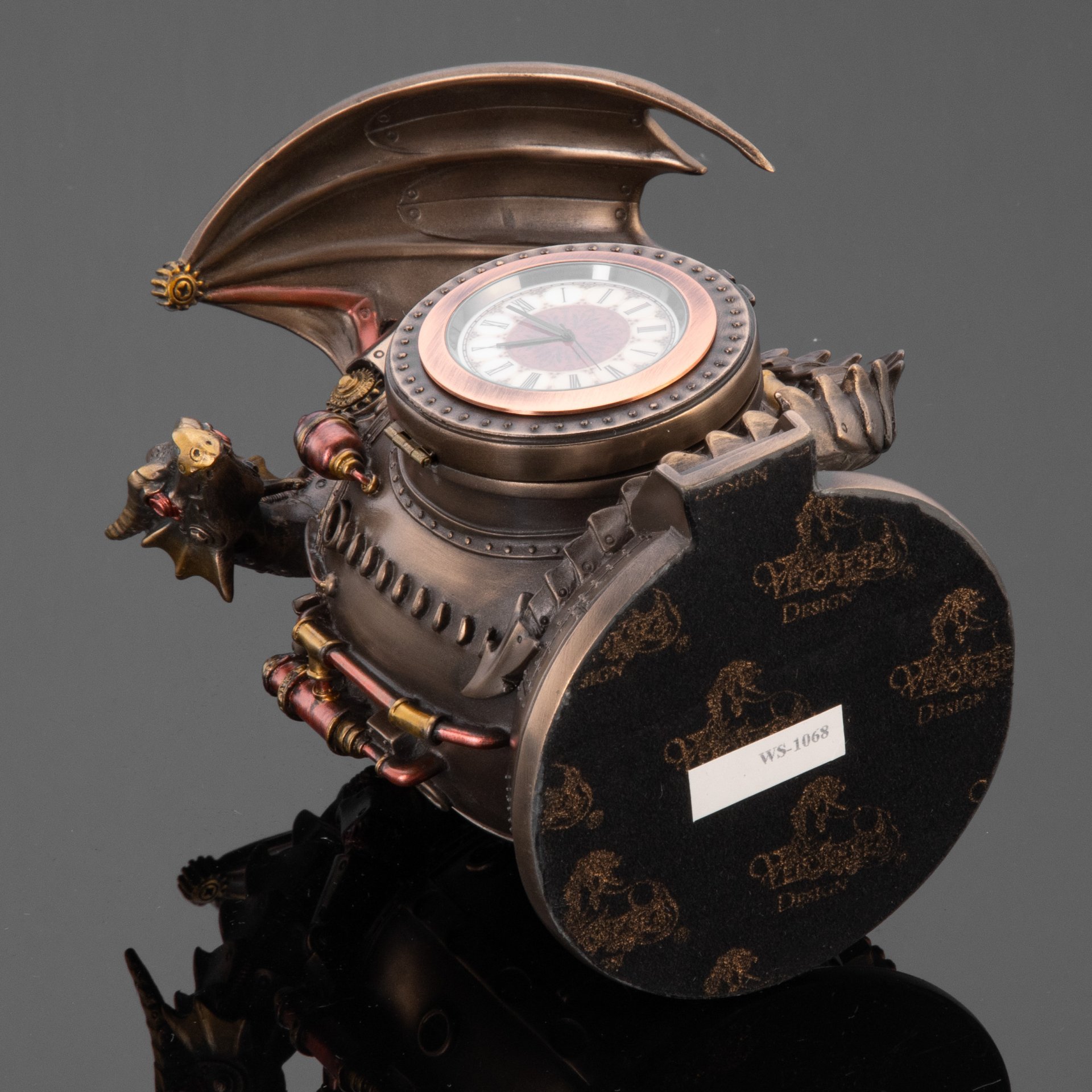 Часы настольные в стиле Стимпанк «Дракон» Veronese, полистоун, Тайвань, 2023 г.