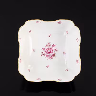 Фруктовница "Nanking bouquet" с цветочным декором в пурпурной гамме, Herend (Херенд)