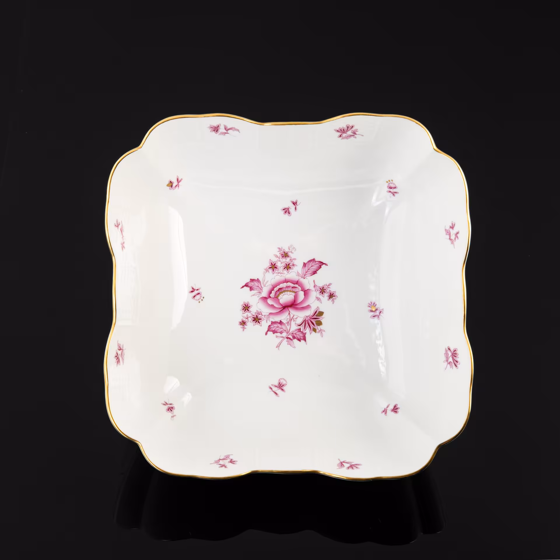 Фруктовница "Nanking bouquet" с цветочным декором в пурпурной гамме, Herend (Херенд)