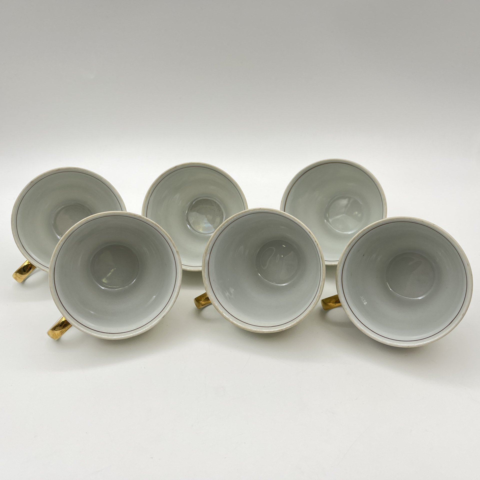 Сервиз чайно-кофейный на 6 персон "Мадонна" (15 предметов), фарфор, люстр, деколь, золочение, Colditz (Кольдиц), ГДР, 1960-1980 гг.