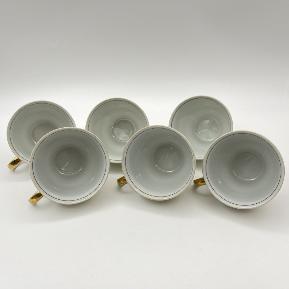 Сервиз чайно-кофейный на 6 персон "Мадонна" (15 предметов), фарфор, люстр, деколь, золочение, Colditz (Кольдиц), ГДР, 1960-1980 гг.