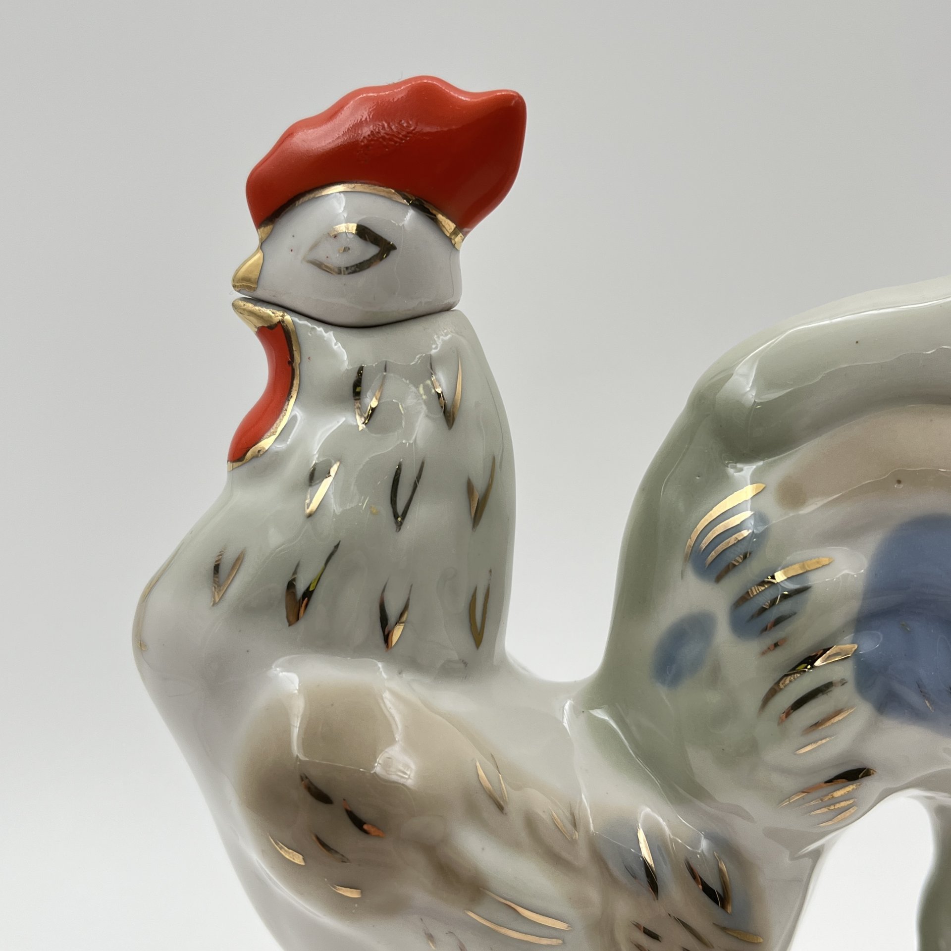 Штоф "Петух", фарфор, роспись, золочение, Городницкий фарфоровый завод, СССР, 1957-1960 гг.