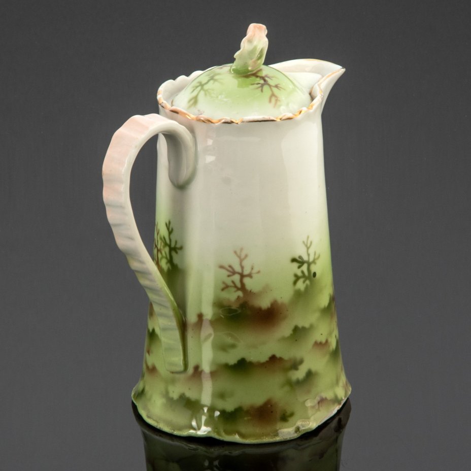 Кофейник "Жницы", фарфор, крытье, деколь, золочение, Дмитровский фарфоровый завод (ДФЗ Вербилки), СССР, 1917-1940 гг., Дмитровский фарфоровый завод (ДФЗ Вербилки)
