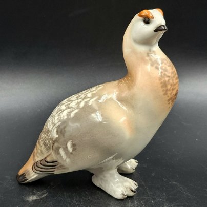 Статуэтка "Куропатка", скульптор П.П. Веселов, фарфор, роспись, Ленинградский фарфоровый завод (ЛФЗ), СССР, 1970-1992 гг.