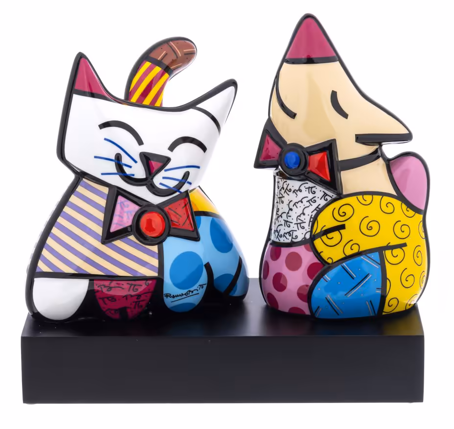 Статуэтка "Кот и собака", фарфор, пластик, мануфактура "Goebel", автор Romero Britto, Германия, 2012 г., Goebel
