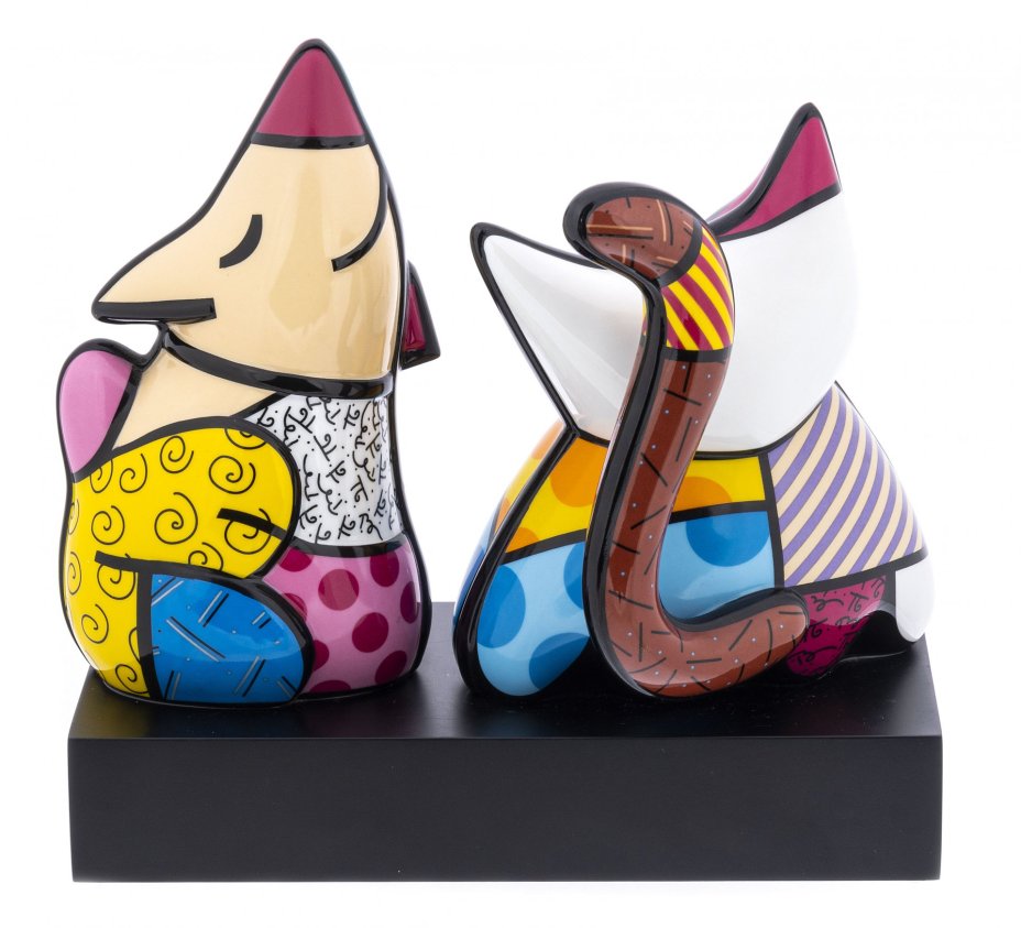 Статуэтка "Кот и собака", фарфор, пластик, мануфактура "Goebel", автор Romero Britto, Германия, 2012 г., Goebel