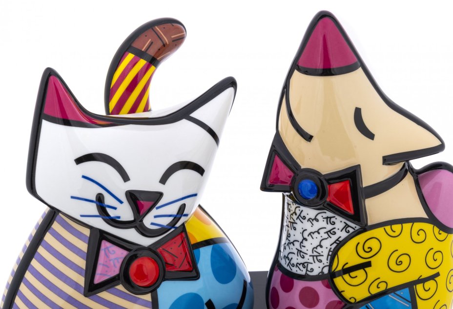 Статуэтка "Кот и собака", фарфор, пластик, мануфактура "Goebel", автор Romero Britto, Германия, 2012 г., Goebel