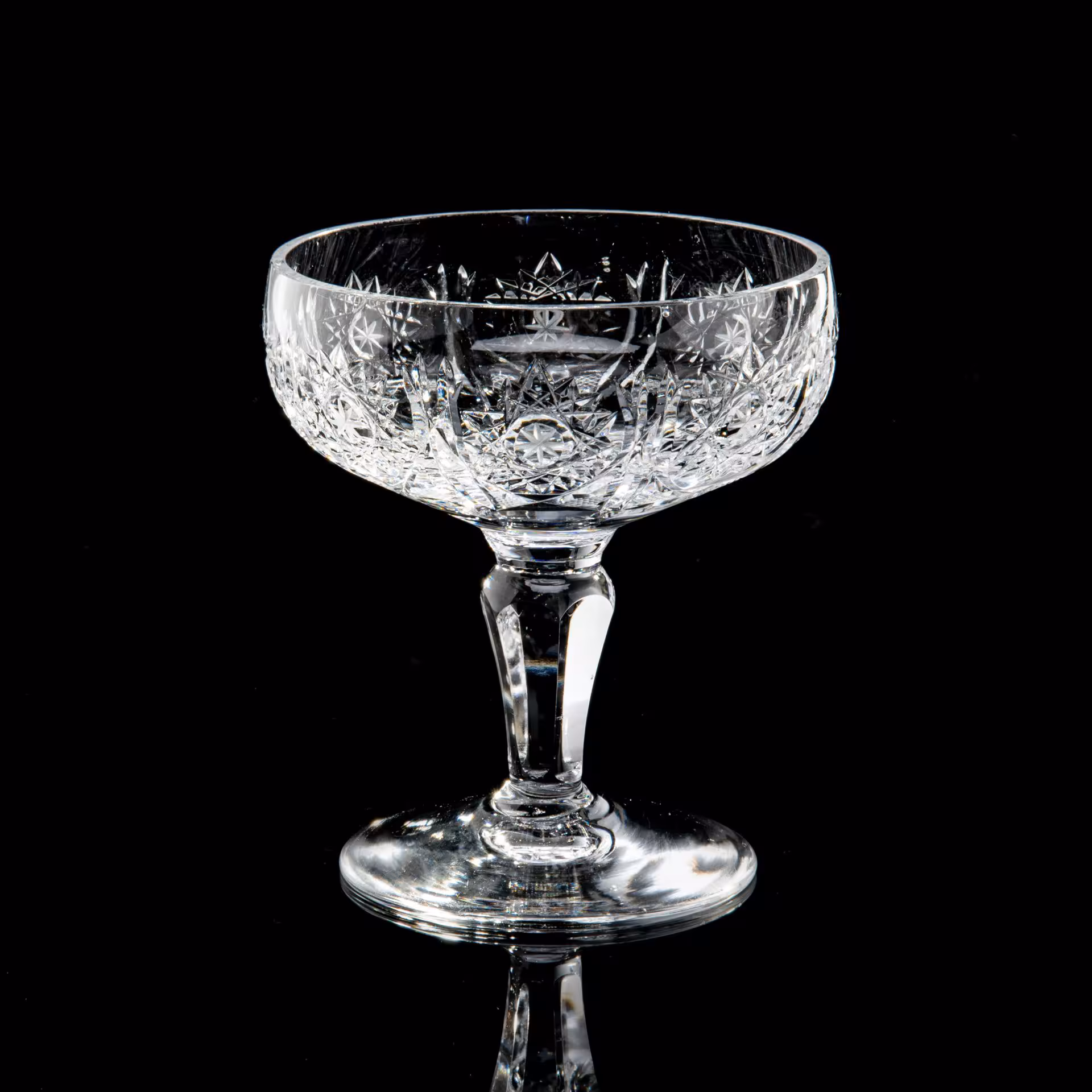 Креманка "Снежинки", хрусталь, алмазная грань, СССР, 1970-1990 гг.