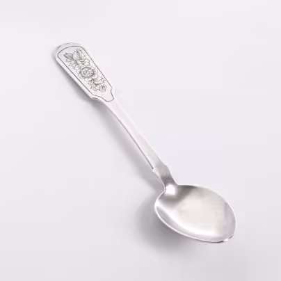 Ложка чайная с цветочным декором, серебро (875 пр.), СССР, 1950  гг.