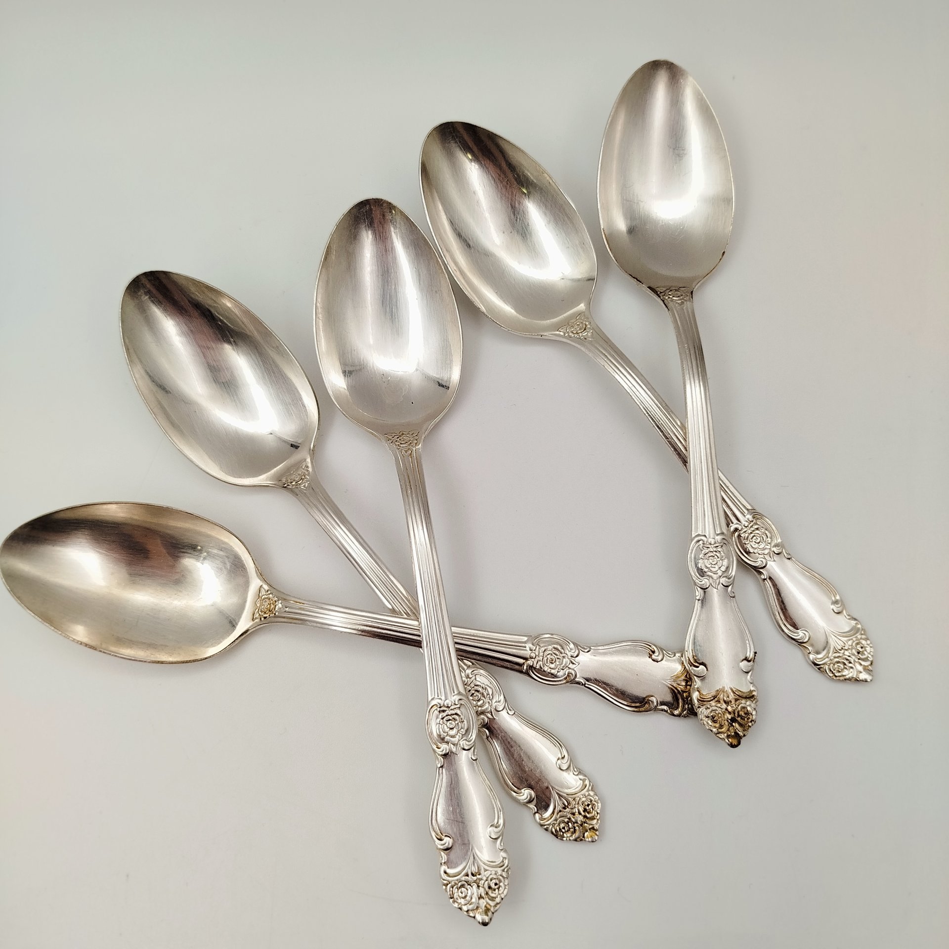 Набор столовых ложек "Серебряная роза" на 5 персон