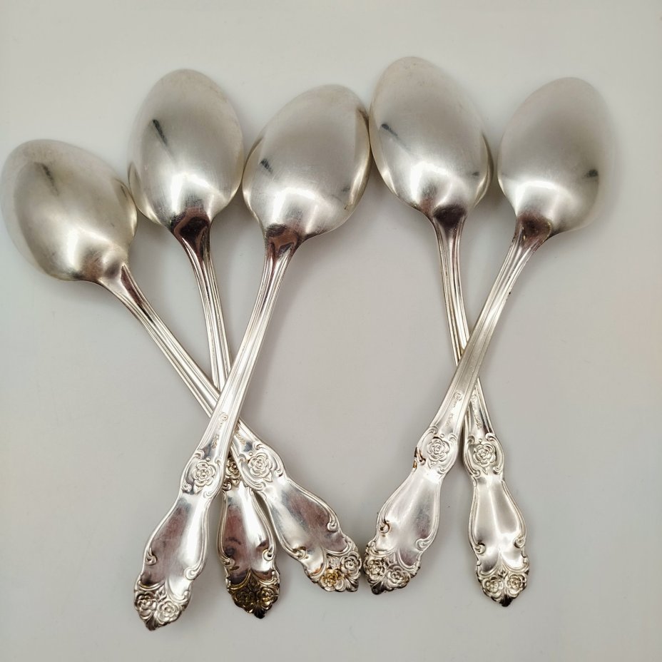 Набор столовых ложек "Серебряная роза" на 5 персон