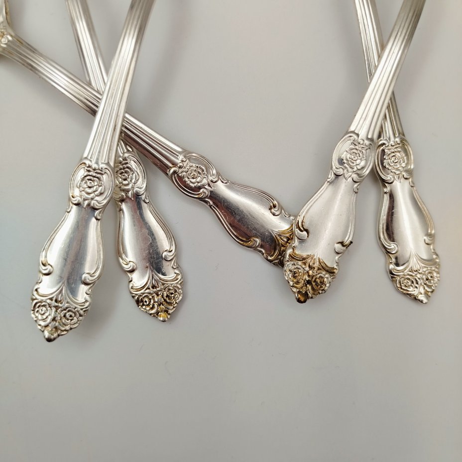 Набор столовых ложек "Серебряная роза" на 5 персон