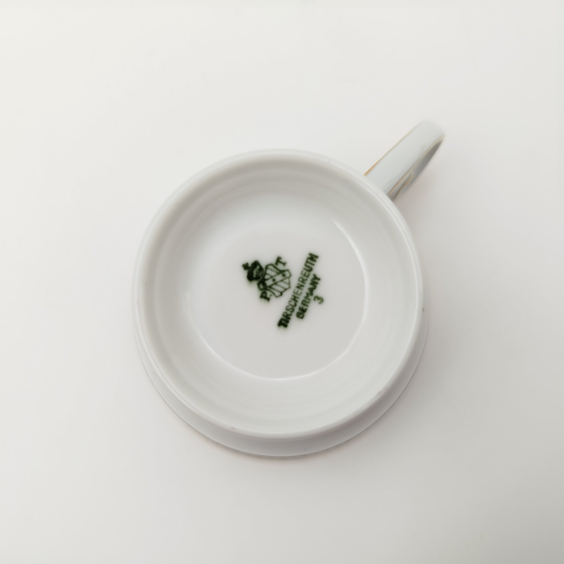 Набор кофейных пар с растительным декором на 6 персон, серия "Charleroi-Bruxelles", фарфор, золочение, Tirschenreuth, Германия, 1969-1990 гг.