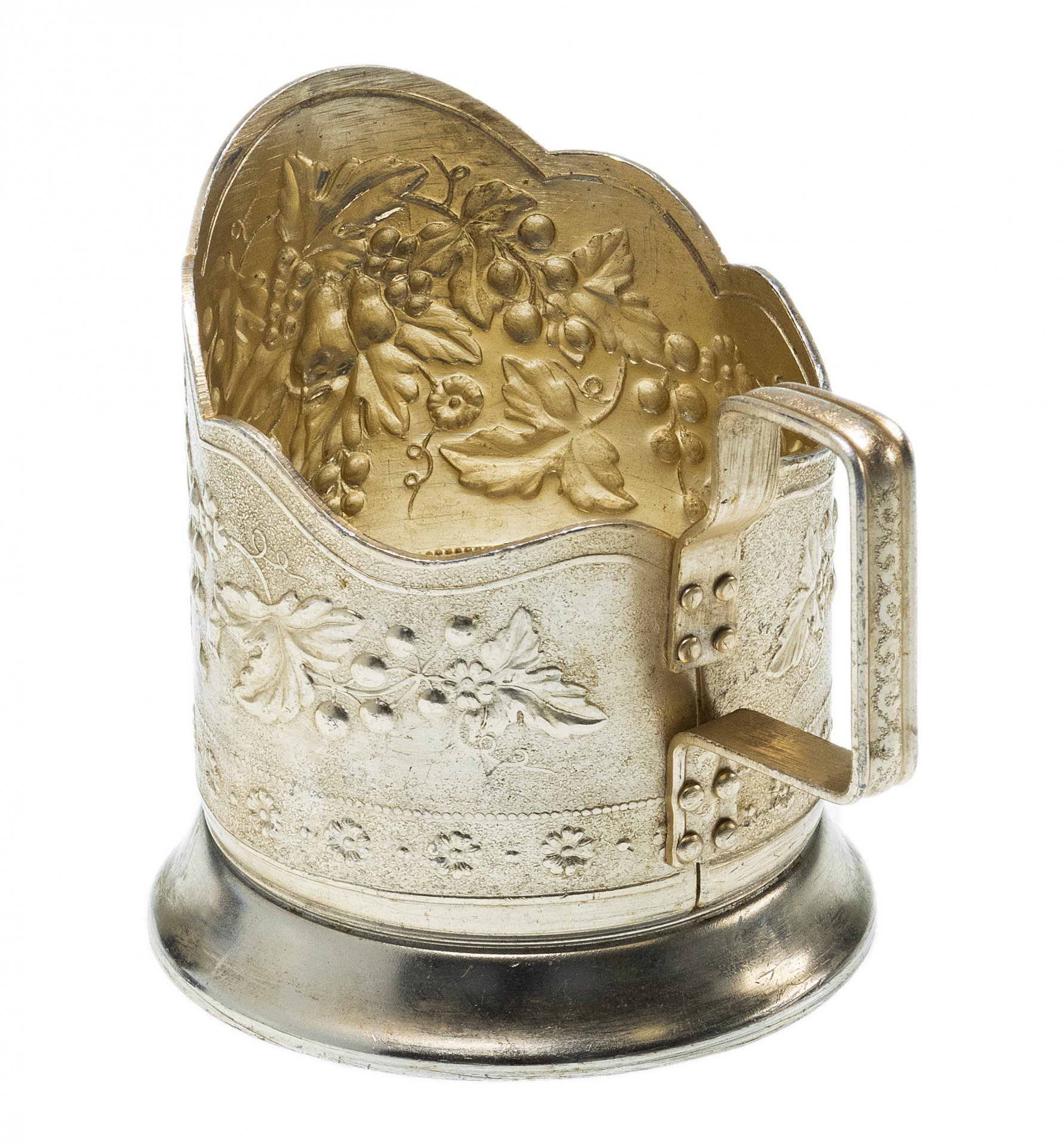 Подстаканник "Виноградная лоза", алюминий, СССР, 1960-1990 гг.