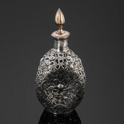 Штоф в оплётке с изображением драконов, Китай, 1940-1960 гг., Китай