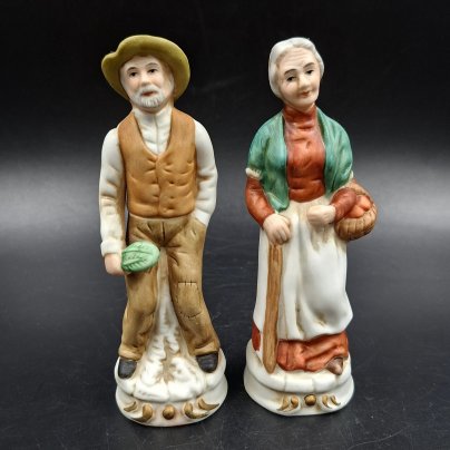 Статуэтки парные "Крестьянин с крестьянкой", фирма "CDC", фарфор, роспись, Шри-Ланка, 2000-2020 гг.