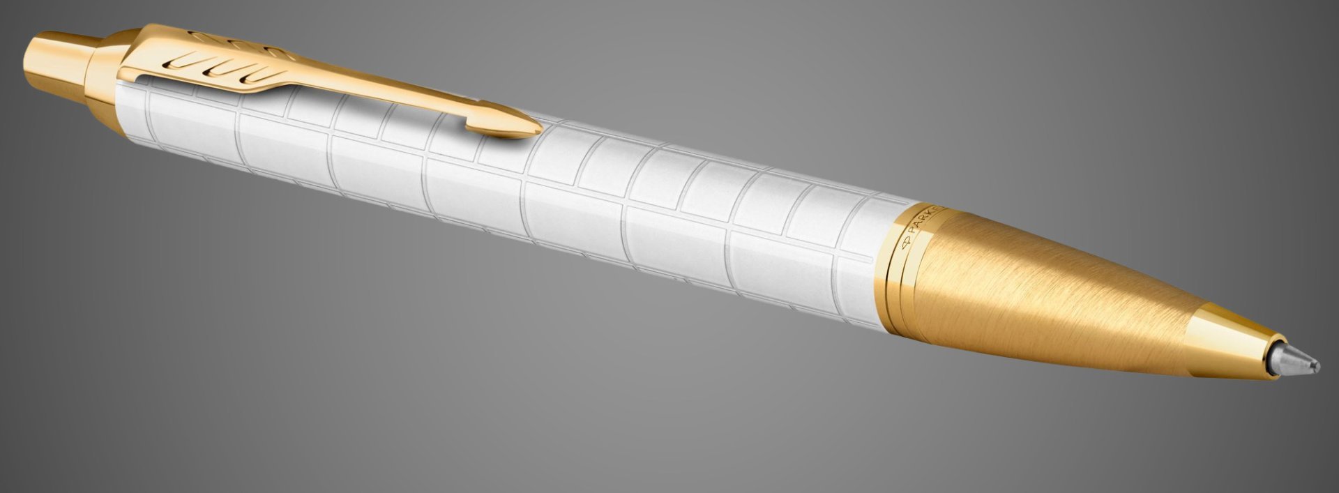 Шариковая ручка Parker IM Premium K318 Pearl GT, стержень: M, цвет чернил: blue, в подарочной упаковке., Лаки и смолы: лак, нержавеющая сталь, позолота