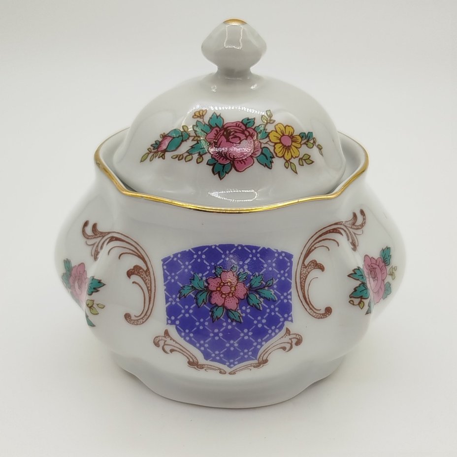 Сахарница с цветочным декором, Bohemia (Neurohlau)