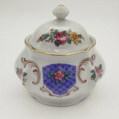Сахарница с цветочным декором, Bohemia (Neurohlau)