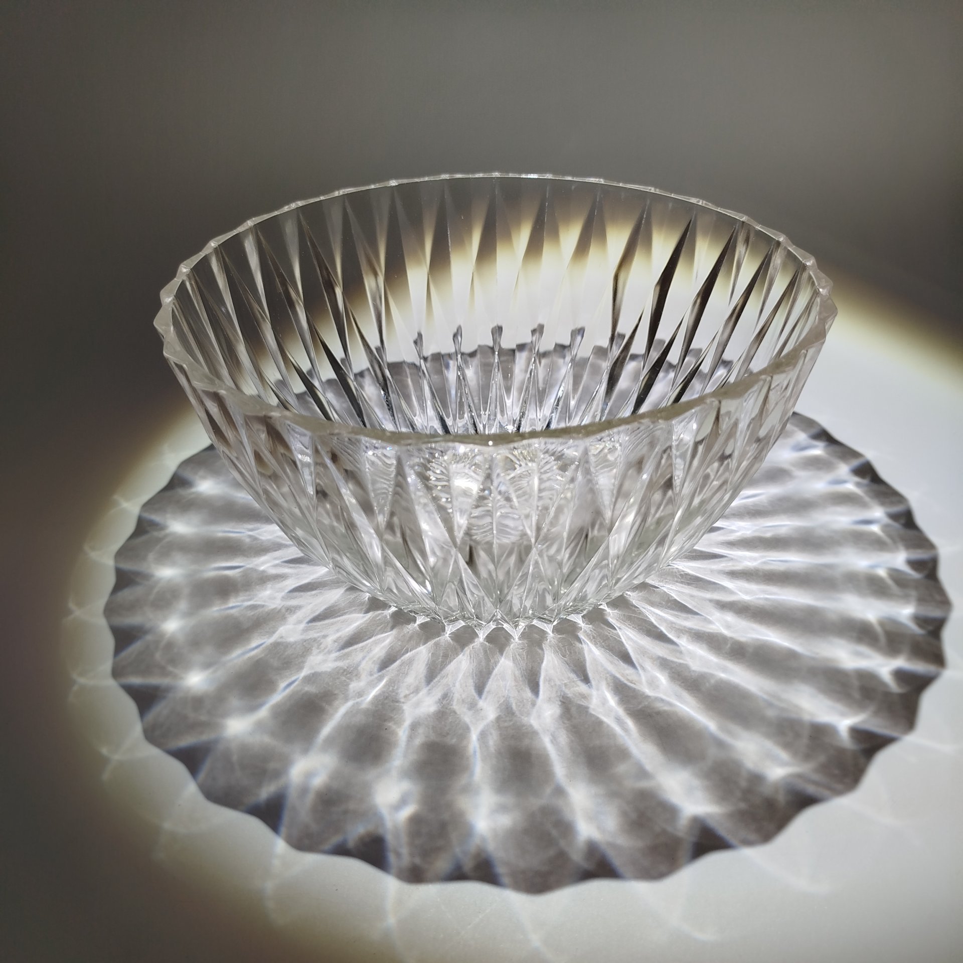 Салатник с геометрическим декором, хрусталь, СССР, 1960-1980 гг.