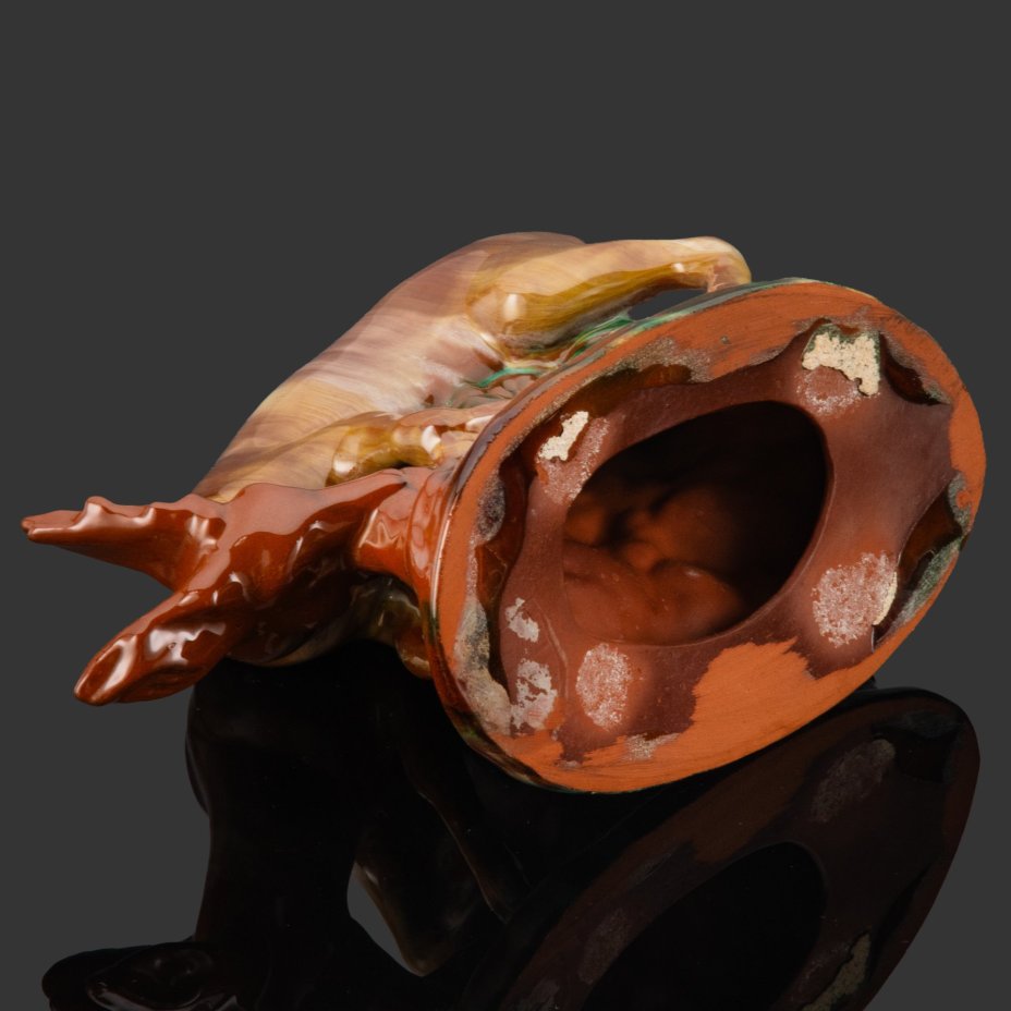 Статуэтка "Лань", керамика, поливы, Гжельский керамический завод, СССР, 1950-1960 гг.