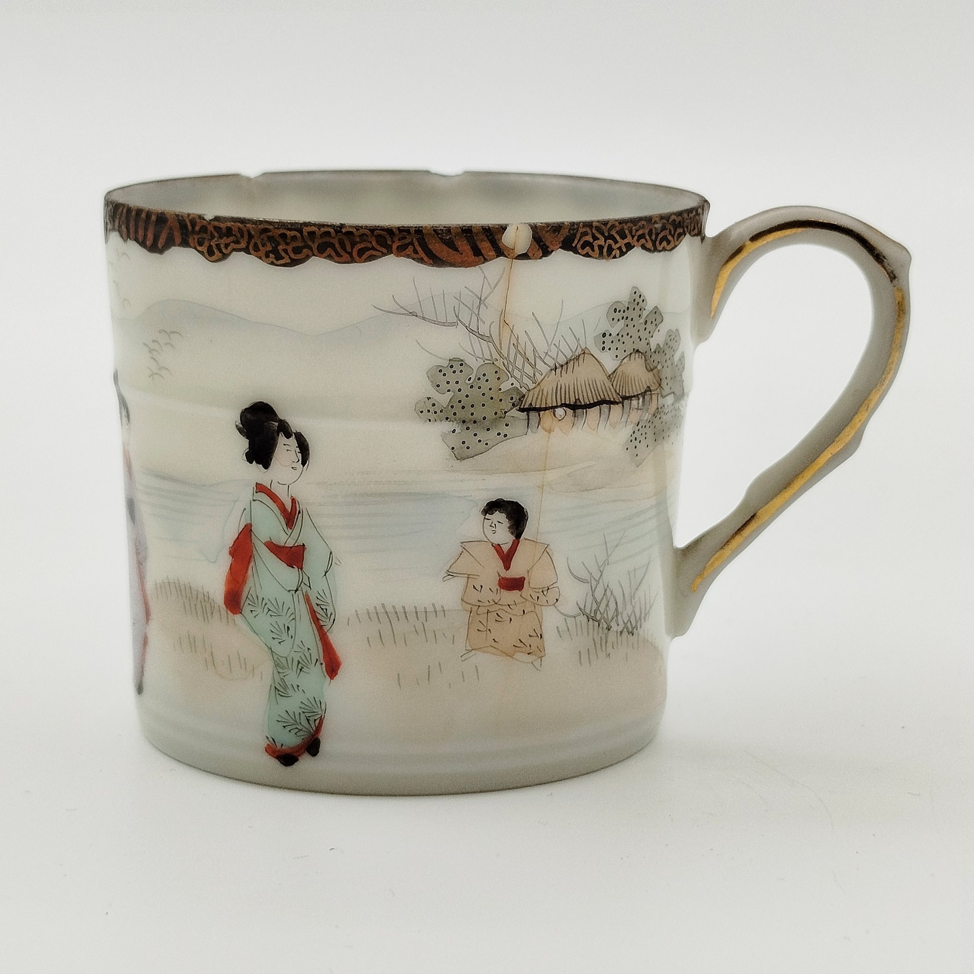 Чашка кофейная с изображением пейзажа и жанровой сценки, 伊藤造 (Ito-zou)