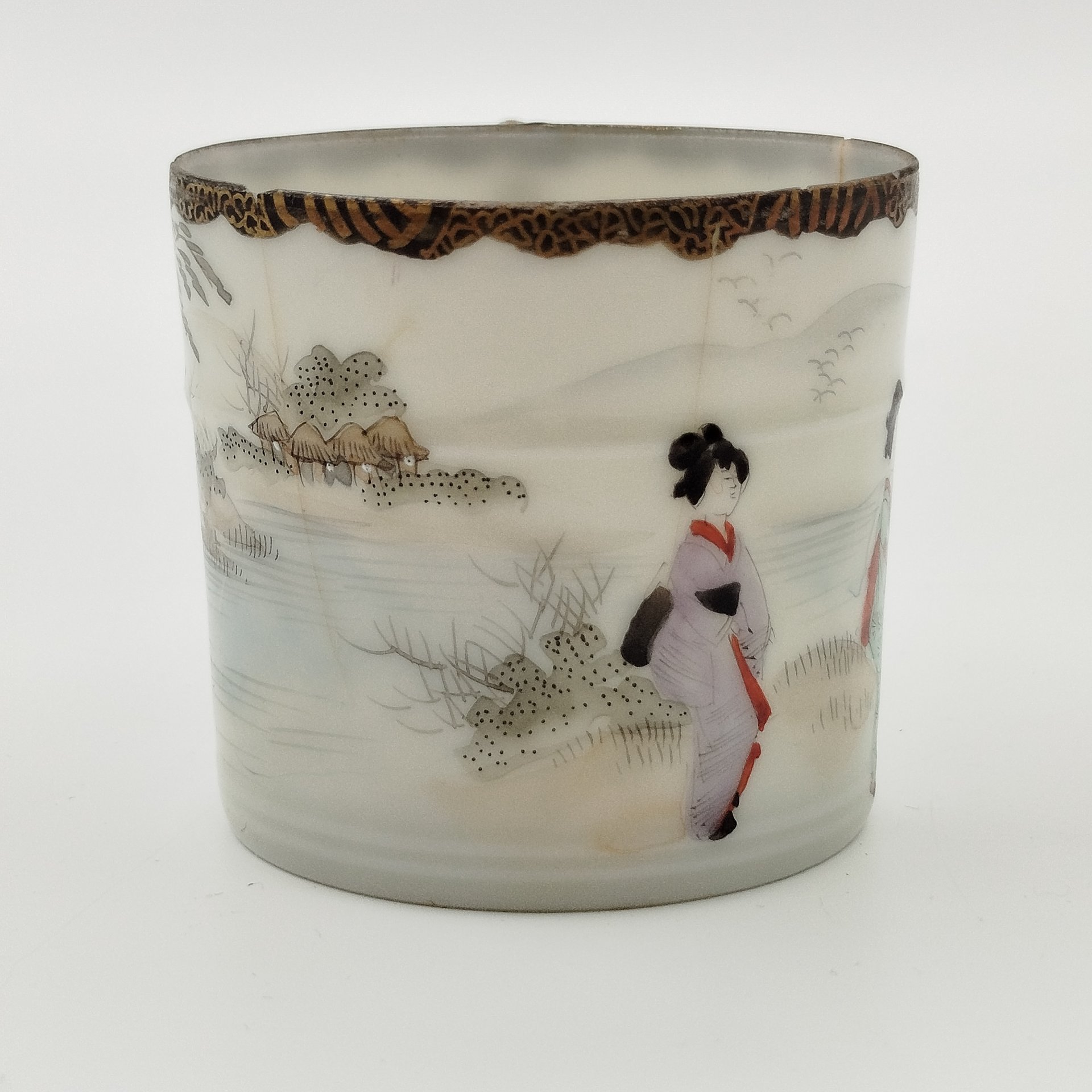 Чашка кофейная с изображением пейзажа и жанровой сценки, 伊藤造 (Ito-zou)