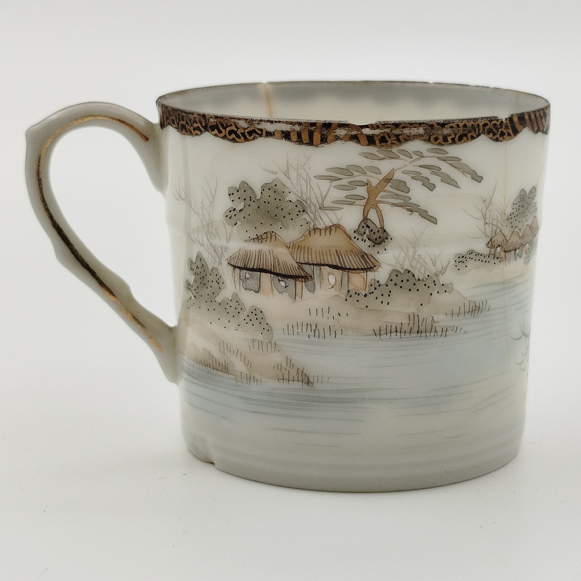 Чашка кофейная с изображением пейзажа и жанровой сценки, 伊藤造 (Ito-zou)