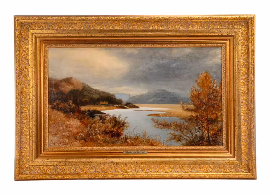 Картина  "Пейзаж с озером", художник Edwin Siddell