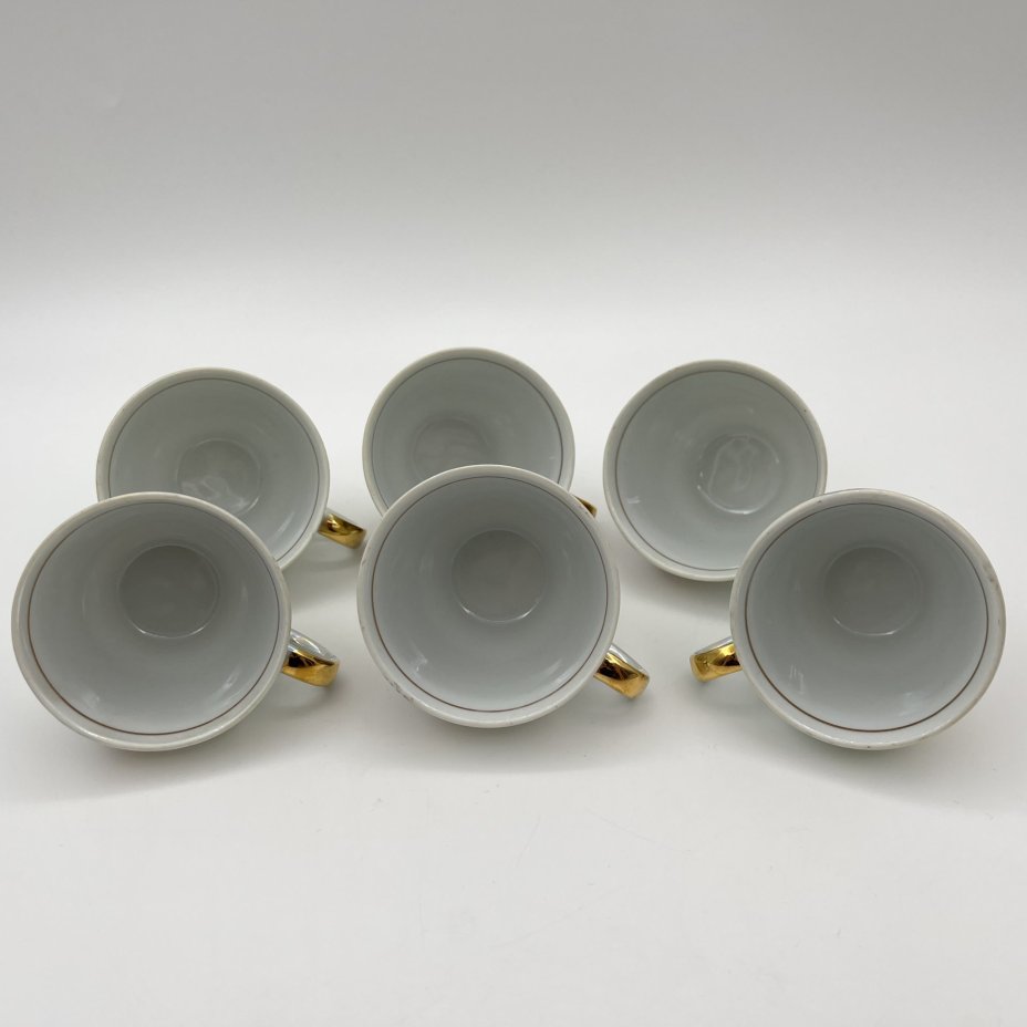 Сервиз кофейный на 6 персон "Мадонна" (15 предметов), фарфор, люстр, деколь, золочение, Colditz (Кольдиц), ГДР, 1960-1980 гг.