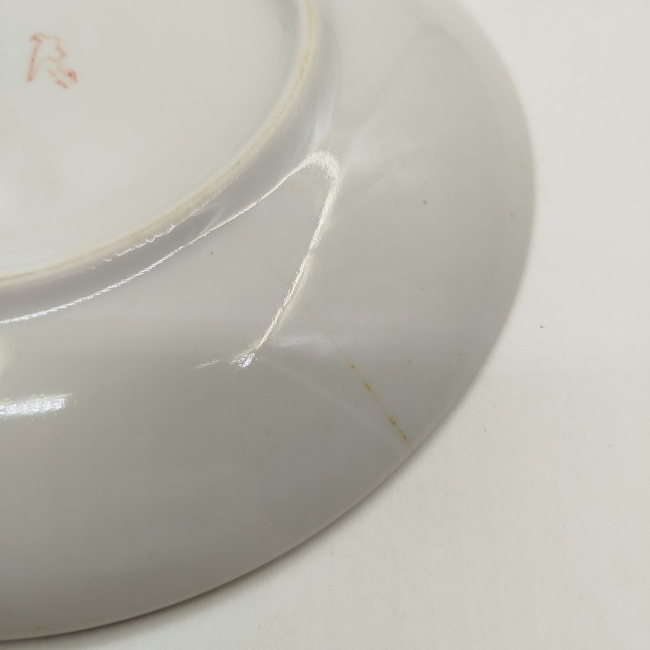 Чайная пара, форма "Классический" ,рисунок "Коралловый", фарфор, крытье, золочение, деколь, Дулевский фарфоровый завод (Дулёво), СССР, 1968-1991 гг.