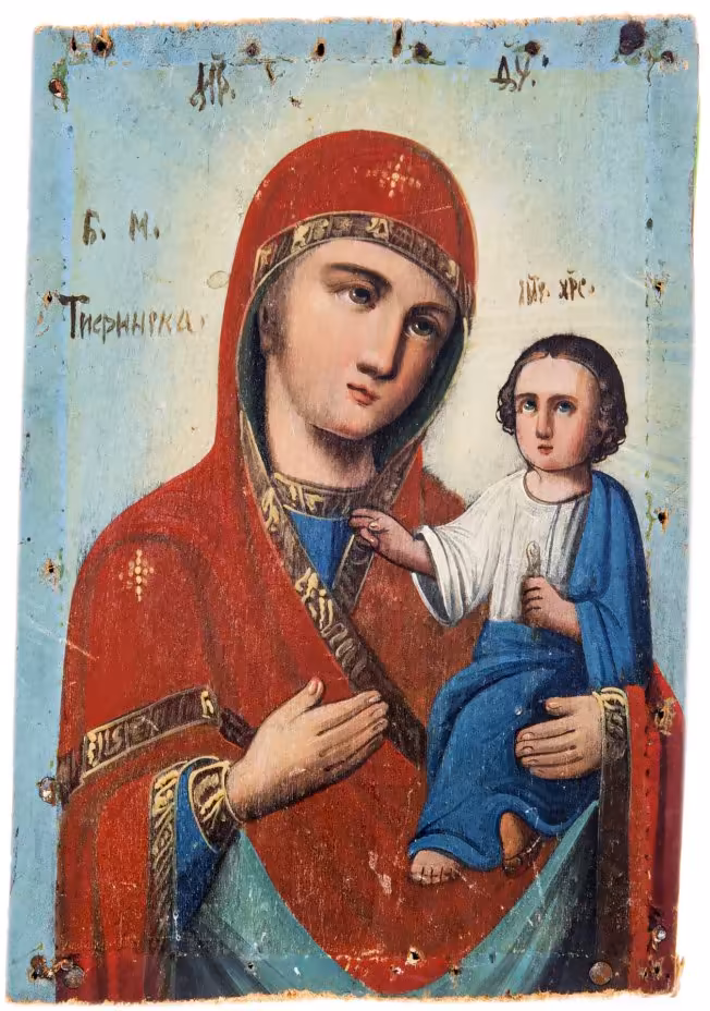 Икона Божией Матери "Тихвинская", дерево, Российская Империя, 1880-1890 гг.