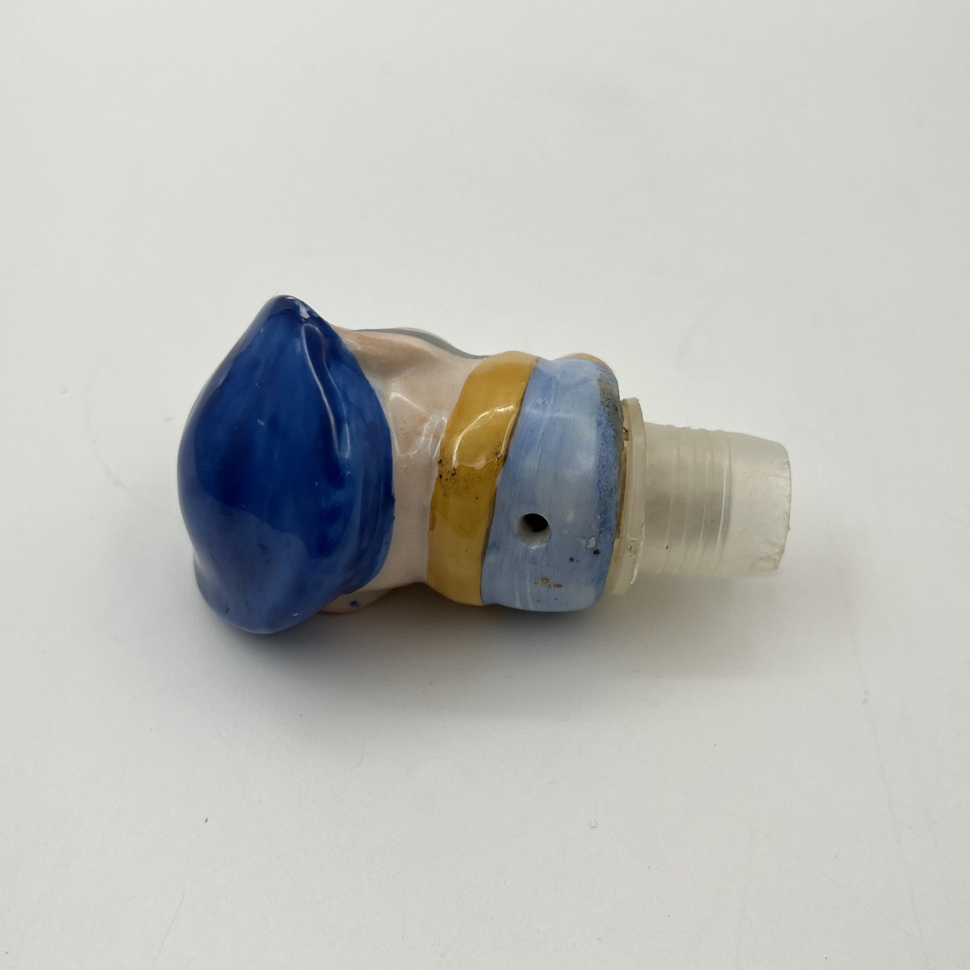 Пробка-наливайка для бутылки в виде мужской головы, фарфор, роспись, пластик, Германия, 1920-1950 гг.