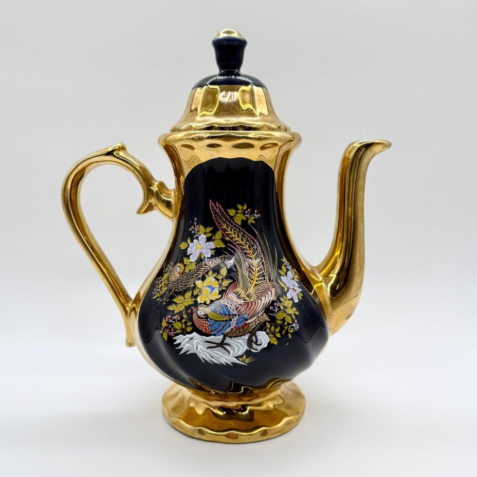 Чайник ""Райские птички", керамика, деколь, золочение, Китай, 2000-2015 гг., Китай