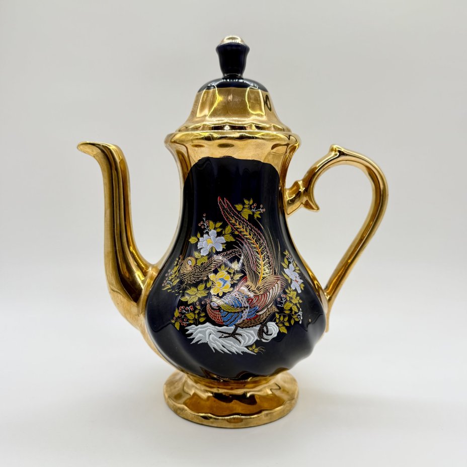 Чайник ""Райские птички", керамика, деколь, золочение, Китай, 2000-2015 гг., Китай