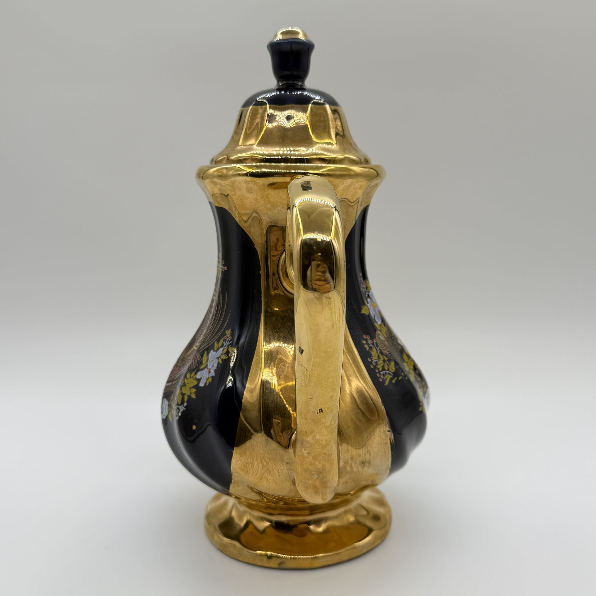 Чайник ""Райские птички", керамика, деколь, золочение, Китай, 2000-2015 гг., Китай