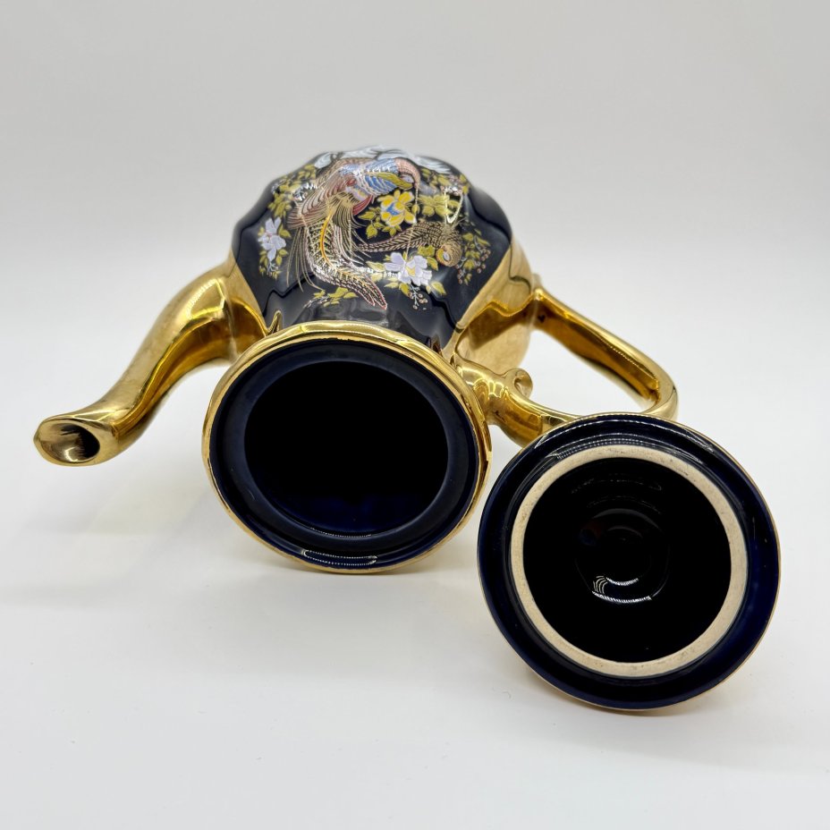 Чайник ""Райские птички", керамика, деколь, золочение, Китай, 2000-2015 гг., Китай